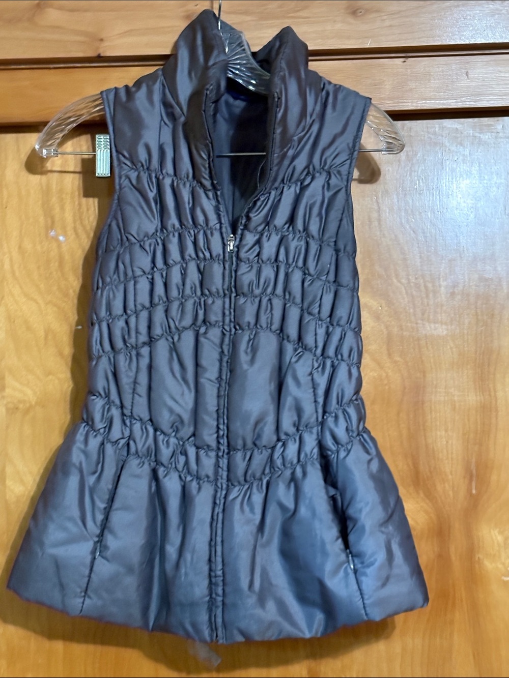 Women’s Silver Quilted Sleeveless Puffer Vest